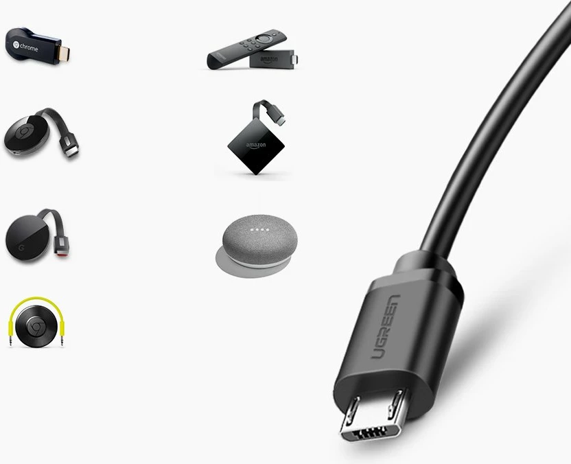 Kartë rrjeti e jashtme Ugreen 30985 për Chromecast, 100Mb/s, 1m, e zezë