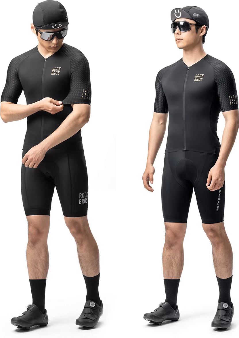 Jersej çiklizmi Rockbros YDDX011 Diamond, mëngë të shkurta, 3D mesh, slim-fit, me zinxhir, madhësi M, e zezë