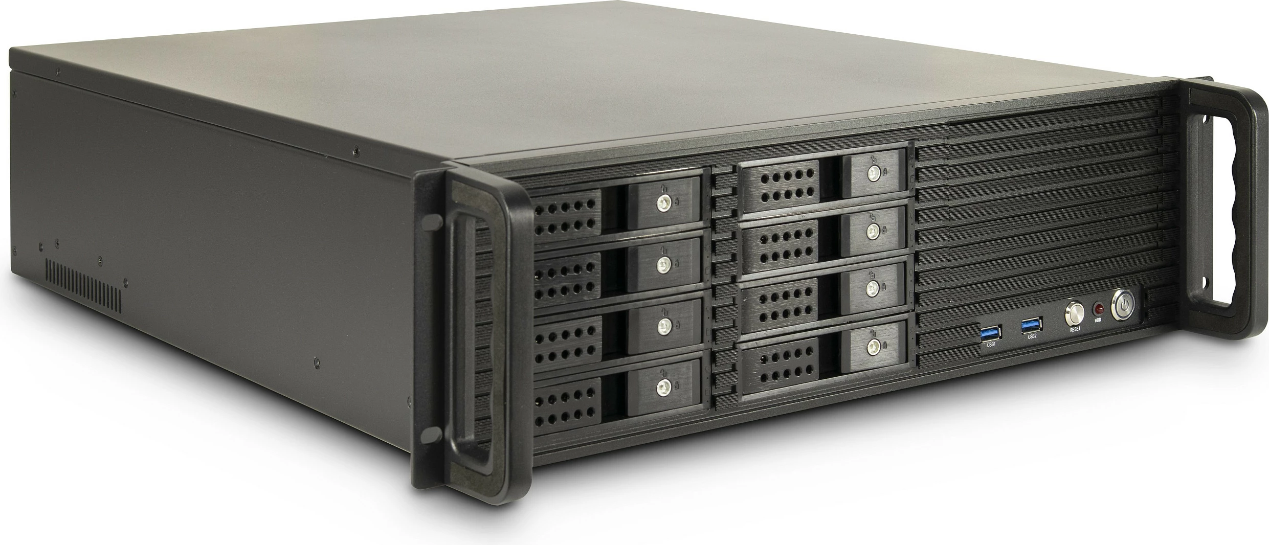 Kasë serveri rack Inter-Tech IPC 3U-3508, 19", 3U/3HE, 8-bay, pa PSU, e zezë