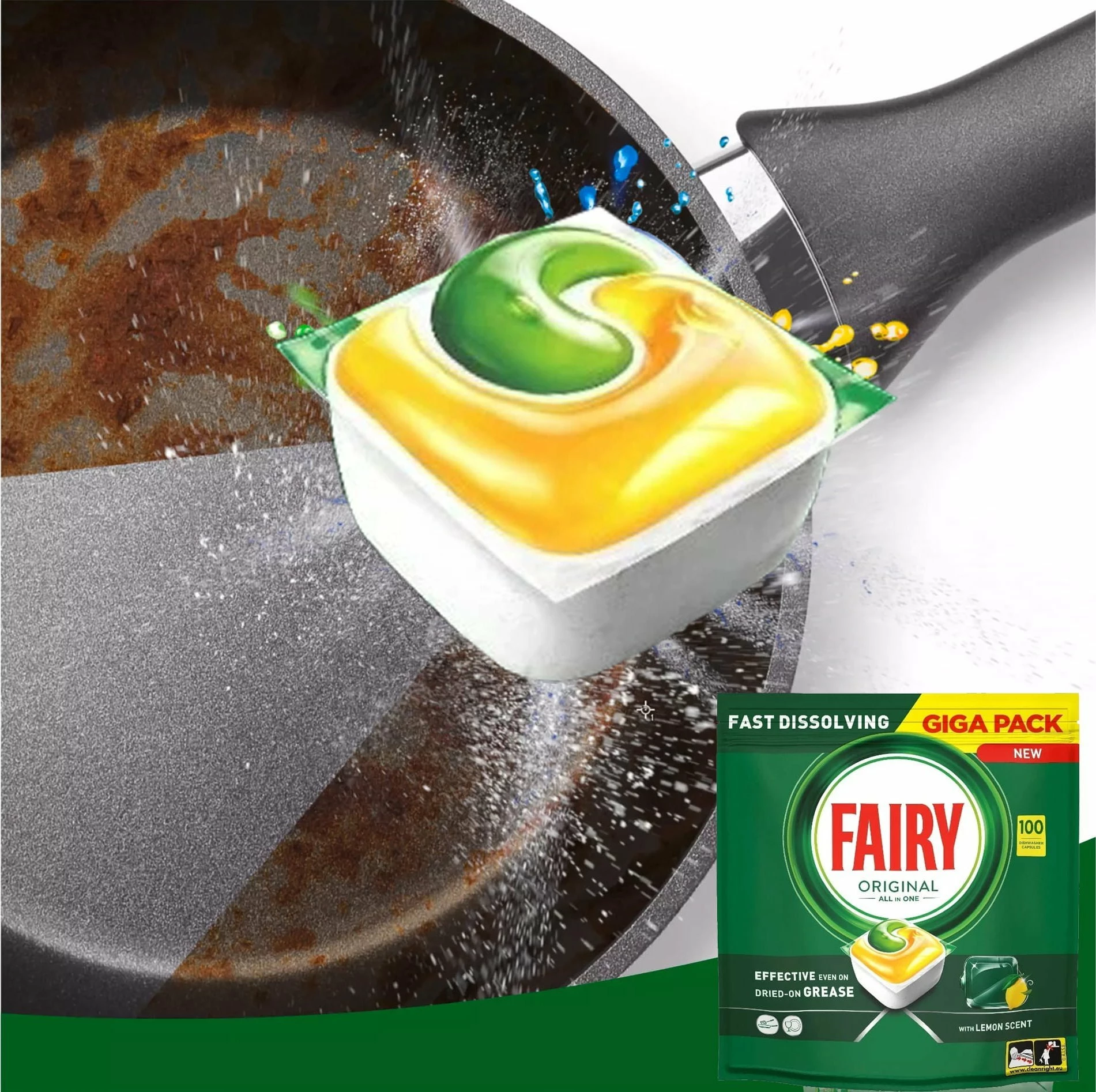 Kapsula për enëlarëse Fairy Original All in One Lemon 100 copë