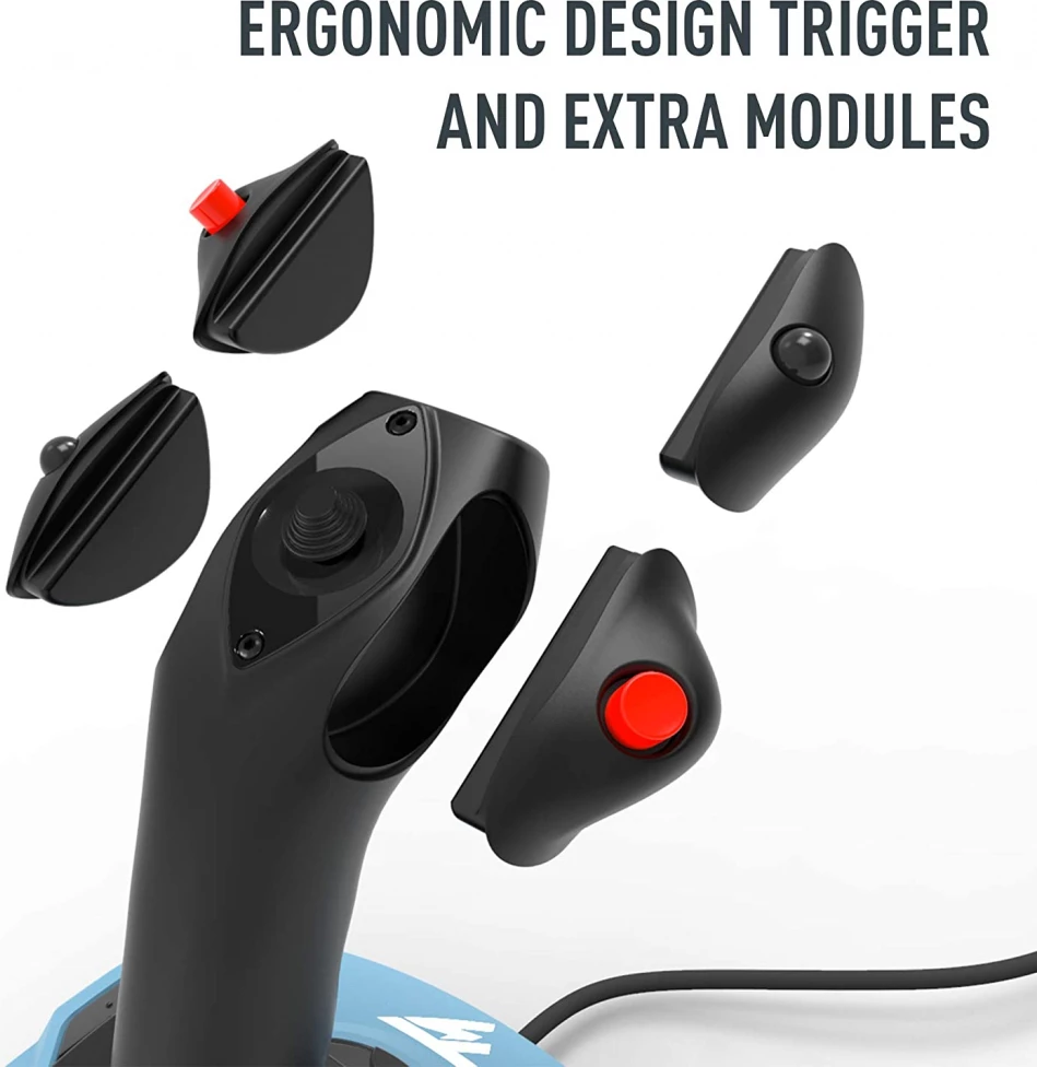 Set kontrolli fluturimi, Thrustmaster TCA Officer Pack Airbus Edition (A320), sidestick + throttle quadrant për PC/Windows, 2 pjesë, blu