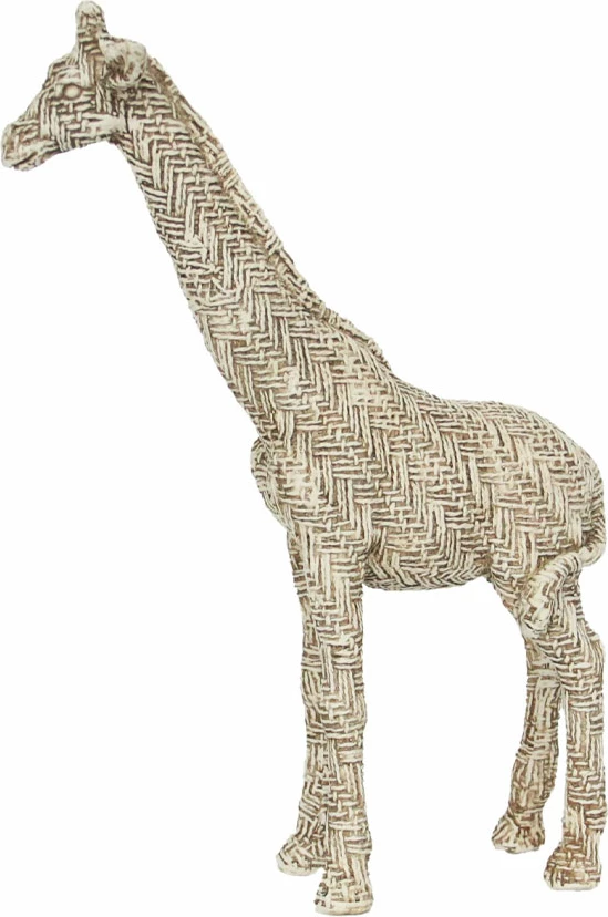 Dekor gjirafë, polirezine, bezhë-kafe, 19x7x28cm