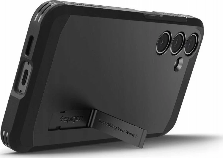 Mbështjellës Spigen Tough Armor MagSafe për Galaxy S25, TPU/PC, kickstand i integrum, i zi