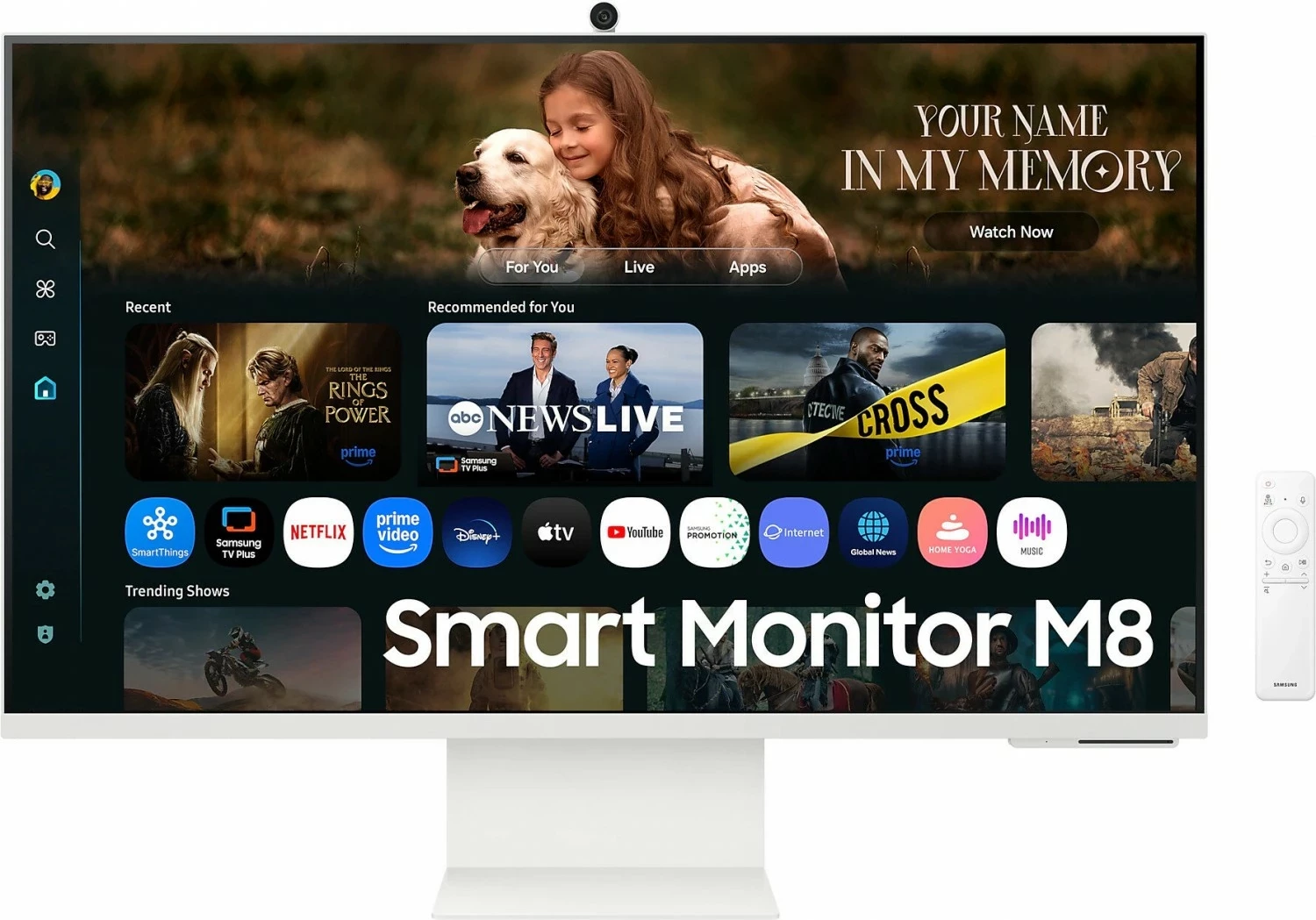 Monitor Samsung Smart M8 LS32FM801UUXDU 32 inç 4K, kamerë, i bardhë