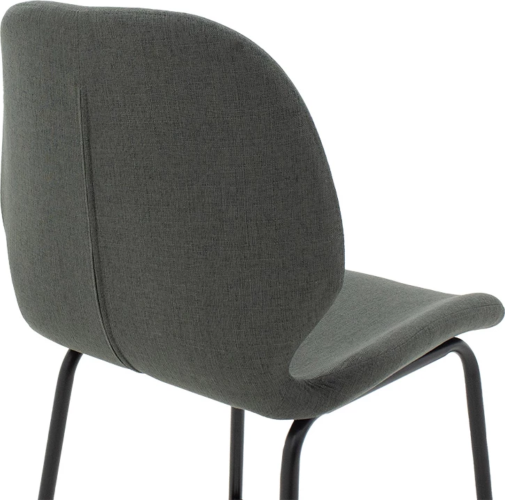 Karrige për bar Impel, këmbë metalike të zeza, material stof ngjyrë gri e errët