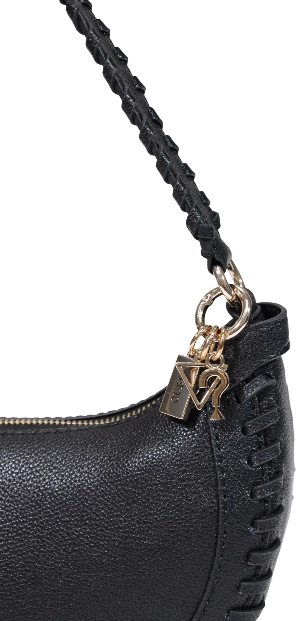 Çantë krahu për femra Guess Lucci Girlfriend Small Satchel HWBG97 50010, e zezë