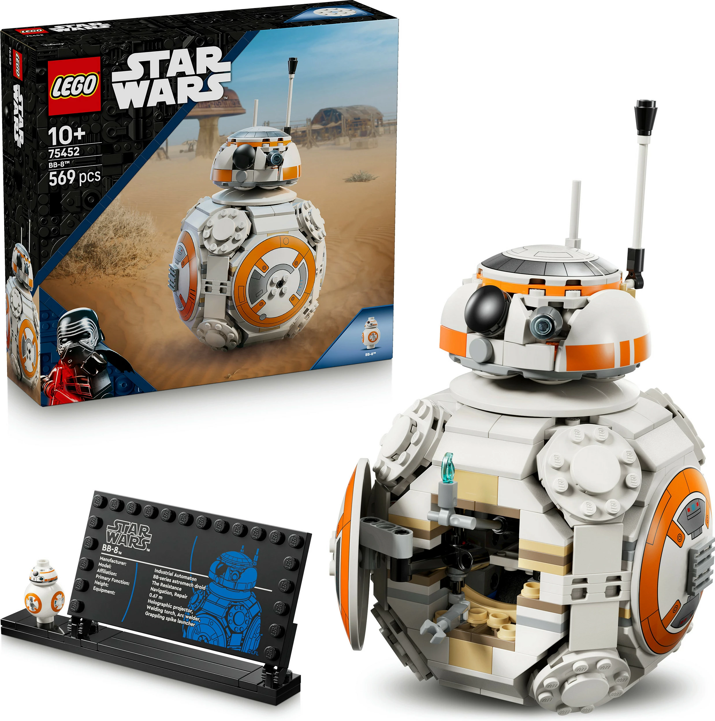 Set ndërtimi LEGO Star Wars BB-8 Astromech Droid 75452, 569 copa, 10+ vjeç, multikolor