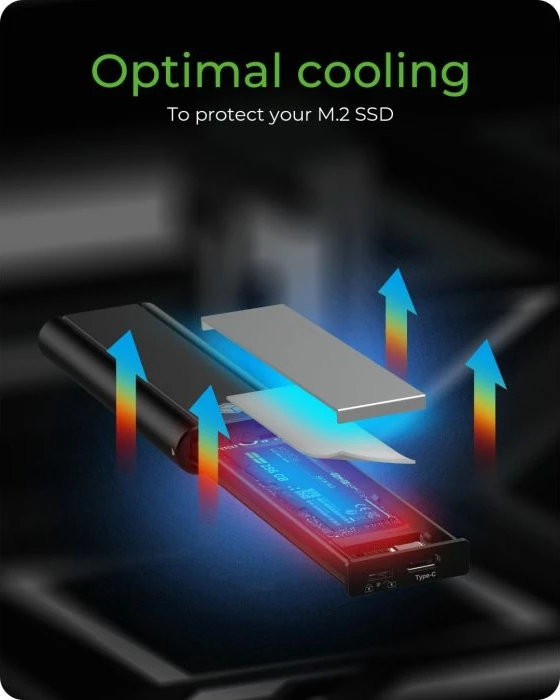 Kasë eksternë për SSD M.2 NVMe ICYBOX IB-1807MT-C31, USB-C 3.2 Gen 2 10Gbps, me write protection, 2230-2280, deri 2TB, e zezë