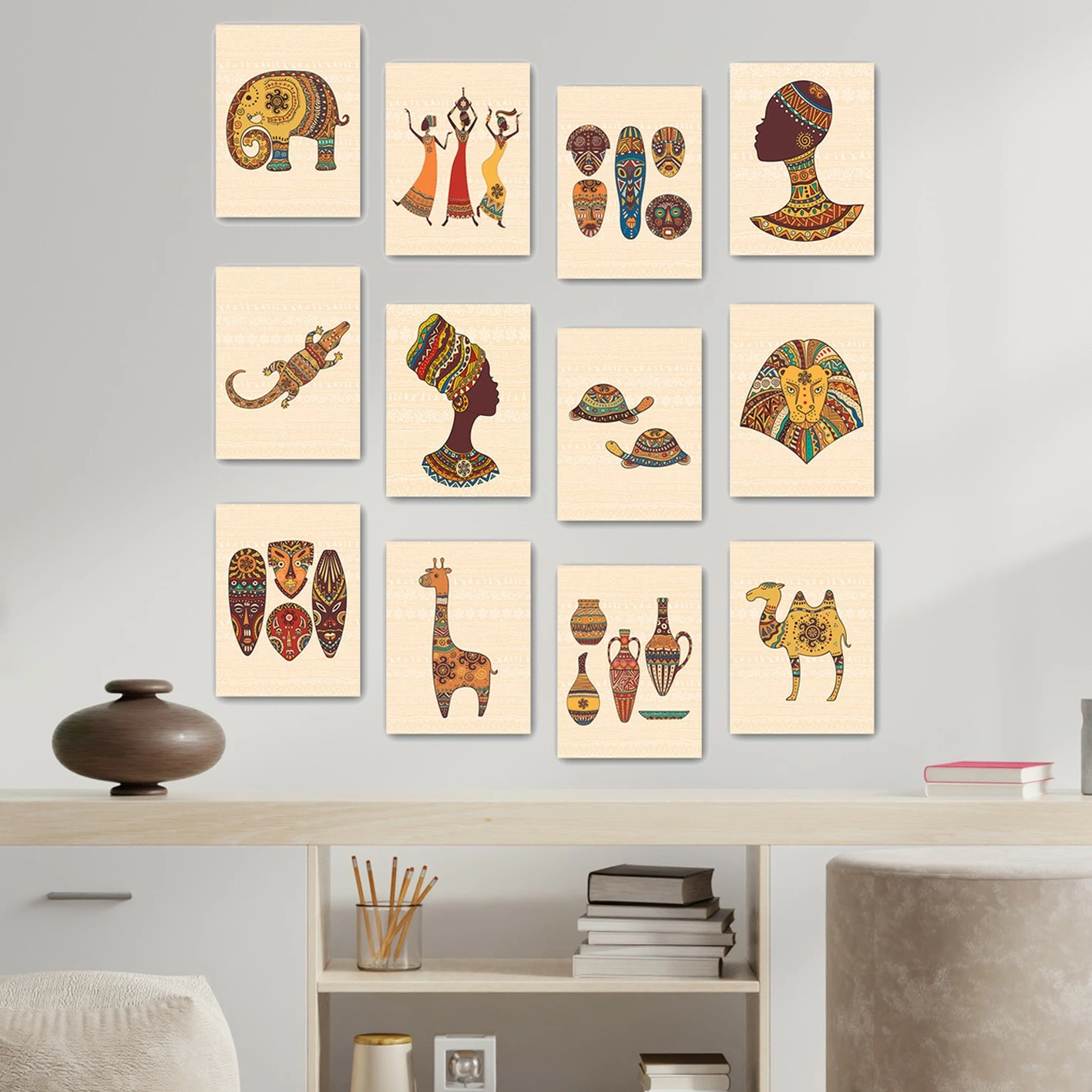 Piktura dekorative MDF (12 copë), Wallity, 12MDF19YS