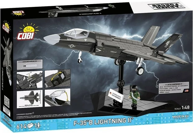 Set ndërtimi aeroplan F-35B Lightning II, Cobi Klocki, 614 pjesë, gri