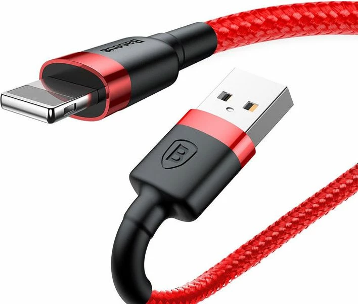 Kabllo USB-A në Lightning Baseus 31564-uniw 2 m 1.5A e thurur najloni, e kuqe