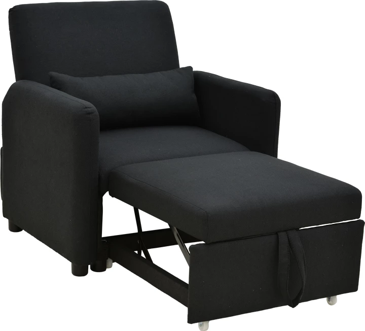 Fotel-krevat Flexa, material tekstili, ngjyrë e zezë, 85x92x84cm