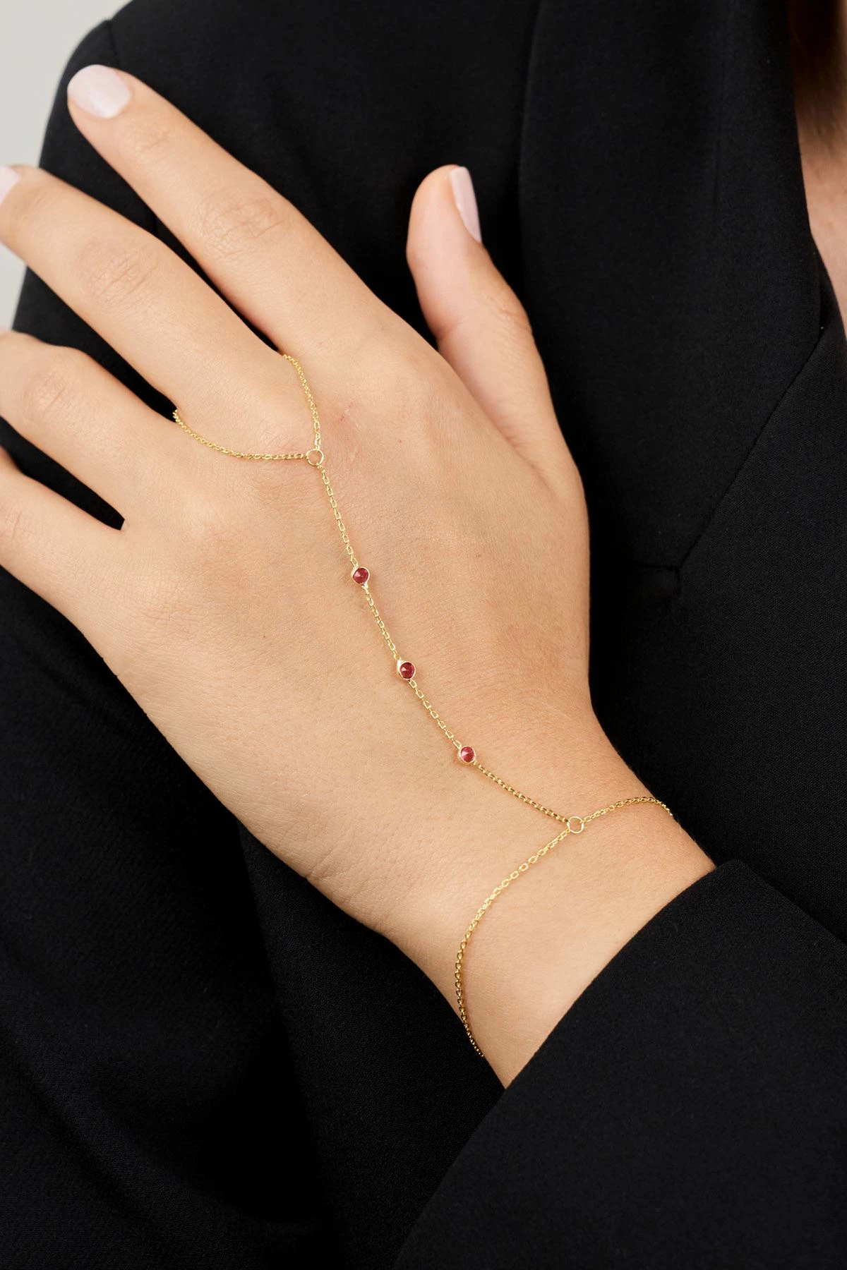 Zinxhir argjendi Elika, ngjyrë e kuqe, TFNY65207