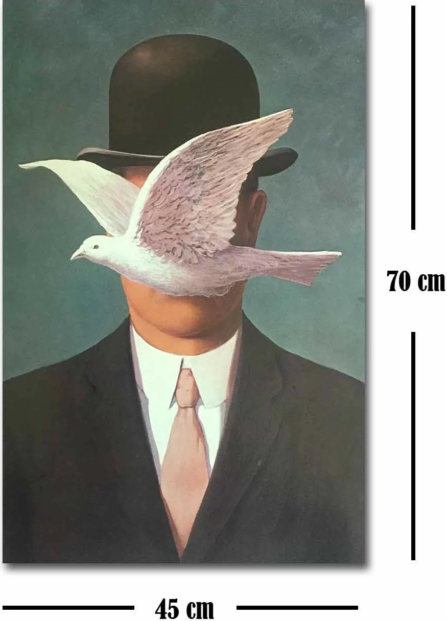 Pikturë dekorative në kanavacë, Man in a Bowler Hat, FAMOUSART-099, shumëngjyrëshe, 45x70cm