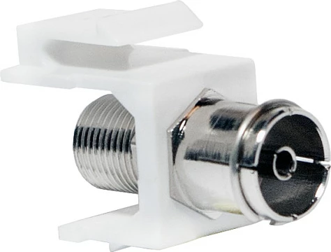 Adapter keystone LogiLink, IEC femër në F-Type femër, i bardhë