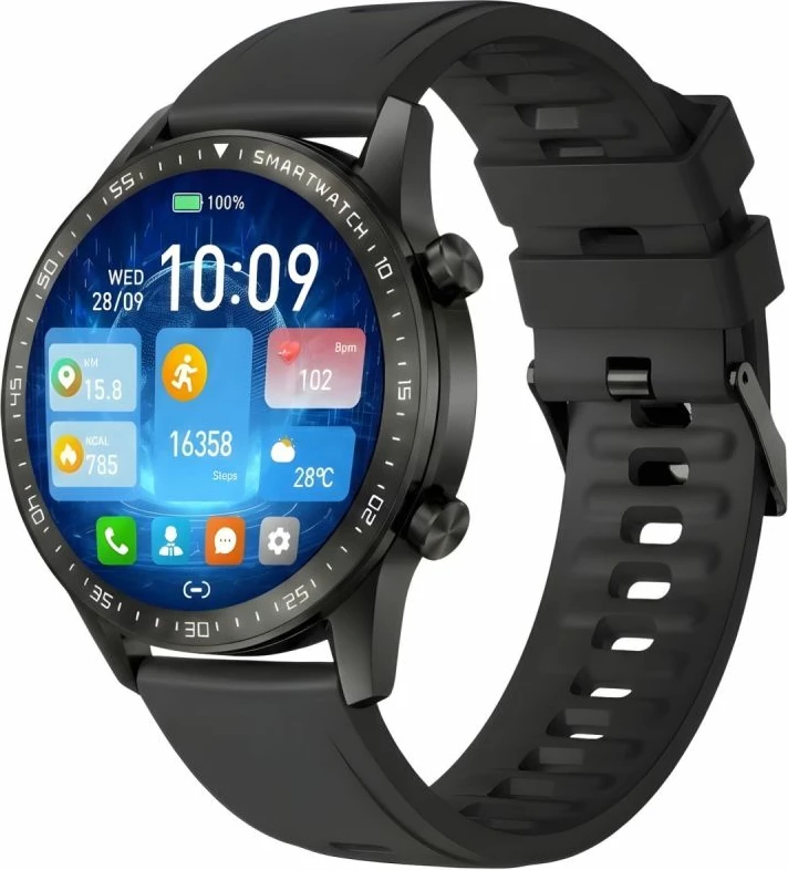 Smartwatch Gravity GT10-4, dy rripa, e zezë