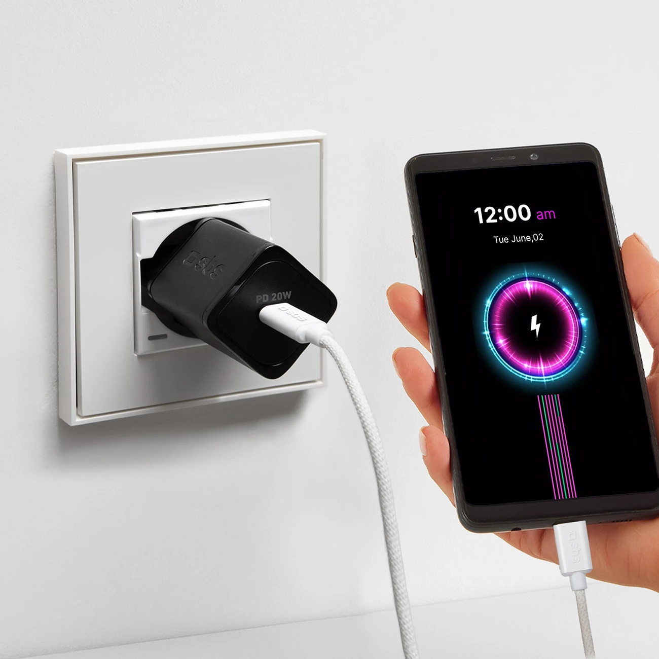 Kabllo USB-C në USB-C SBS TECABLETISSUETCCG, 1.5m, 60W, Gri