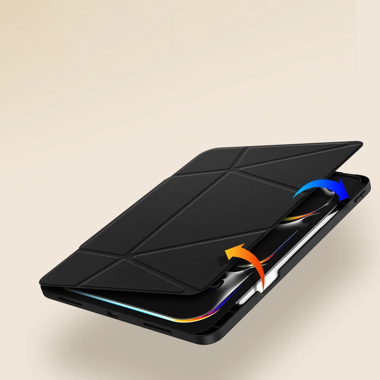 Mbështjellës Dux Ducis Vers për iPad Pro 13" (2024/2025), me stand dhe mbajtëse Apple Pencil, i zi