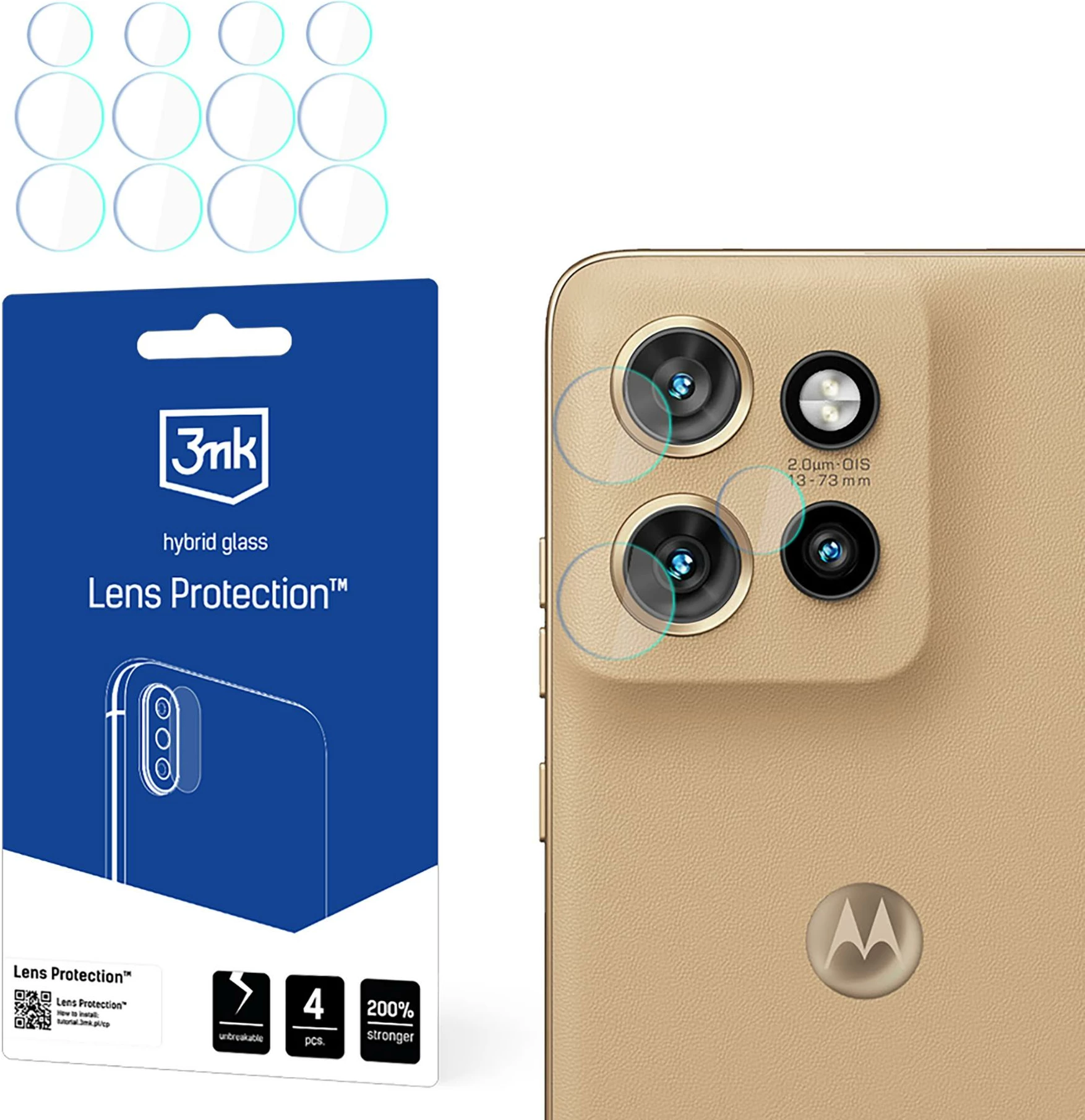 Mbrojtës xhami për kamerë 3mk Protection për Motorola Edge 50 Neo, 4 copë