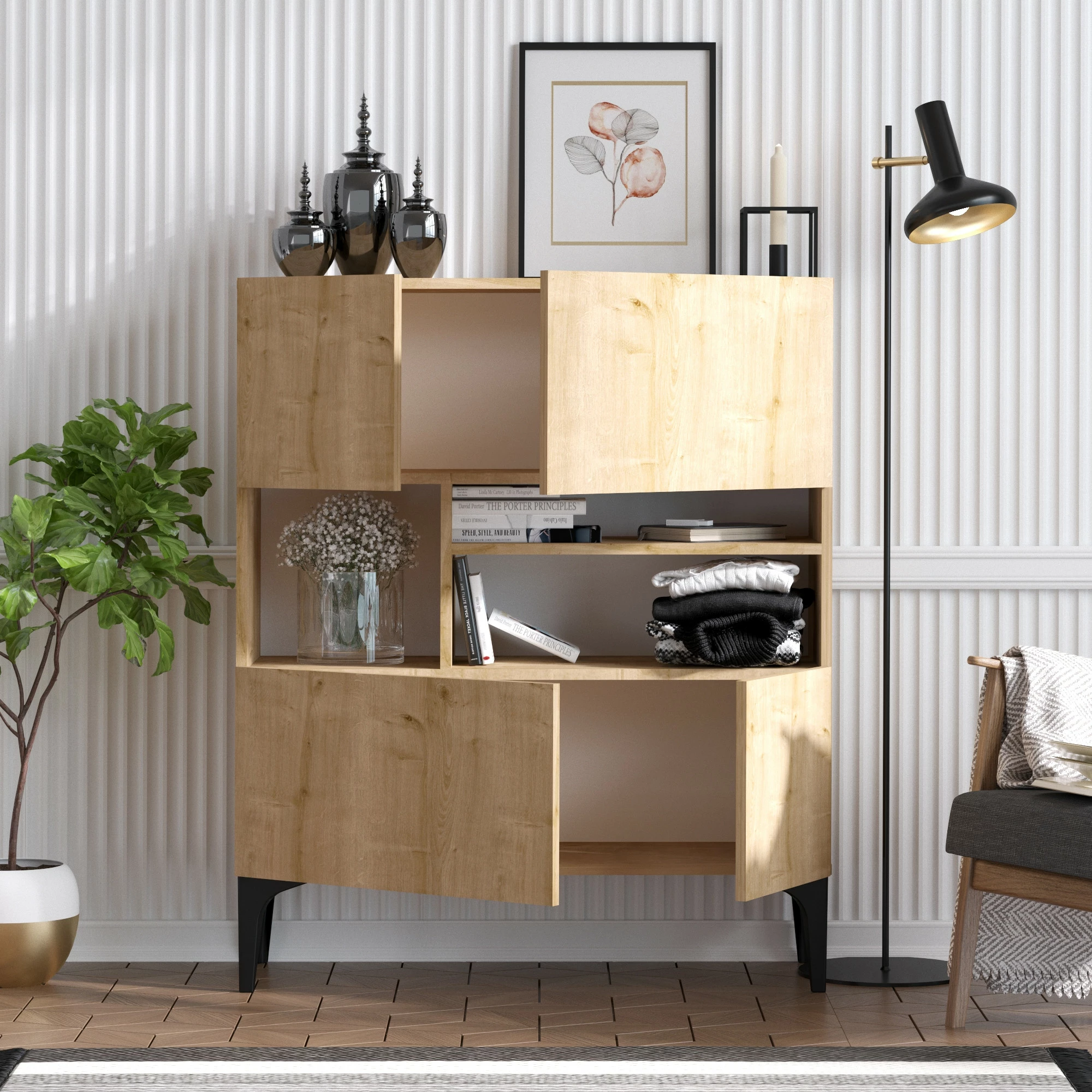 Konsol Krista, ngjyrë lisi safir, Hanah Home