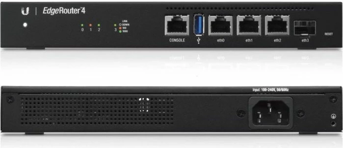 Router Ubiquiti EdgeRouter 4 ER-4, 3x Gigabit RJ45 + 1x SFP, fanless