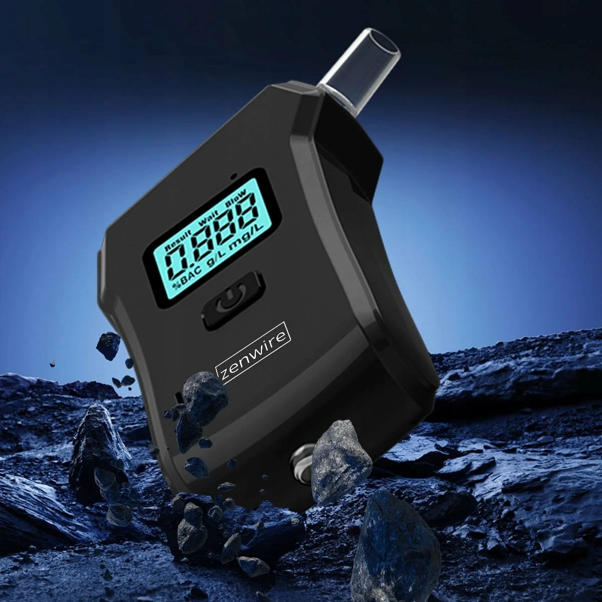 Alkotest digjital Zenwire MR806, 0.0–2.0‰, saktësi 0.01‰, me llambë dore, i zi, set 5 grykë