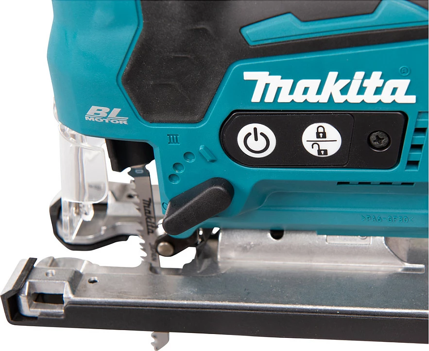 Sharrë gërshetuese me bateri Makita DJV185ZJ, 18V LXT, brushless, turkez/zezë