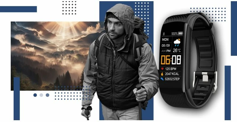 Smartwatch Giewont, zi e kaltër e errët