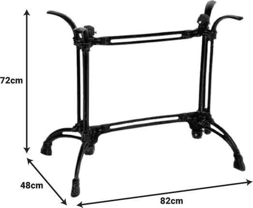 Baza metalike për tavolinë, ngjyrë e zezë, 82x50x71cm