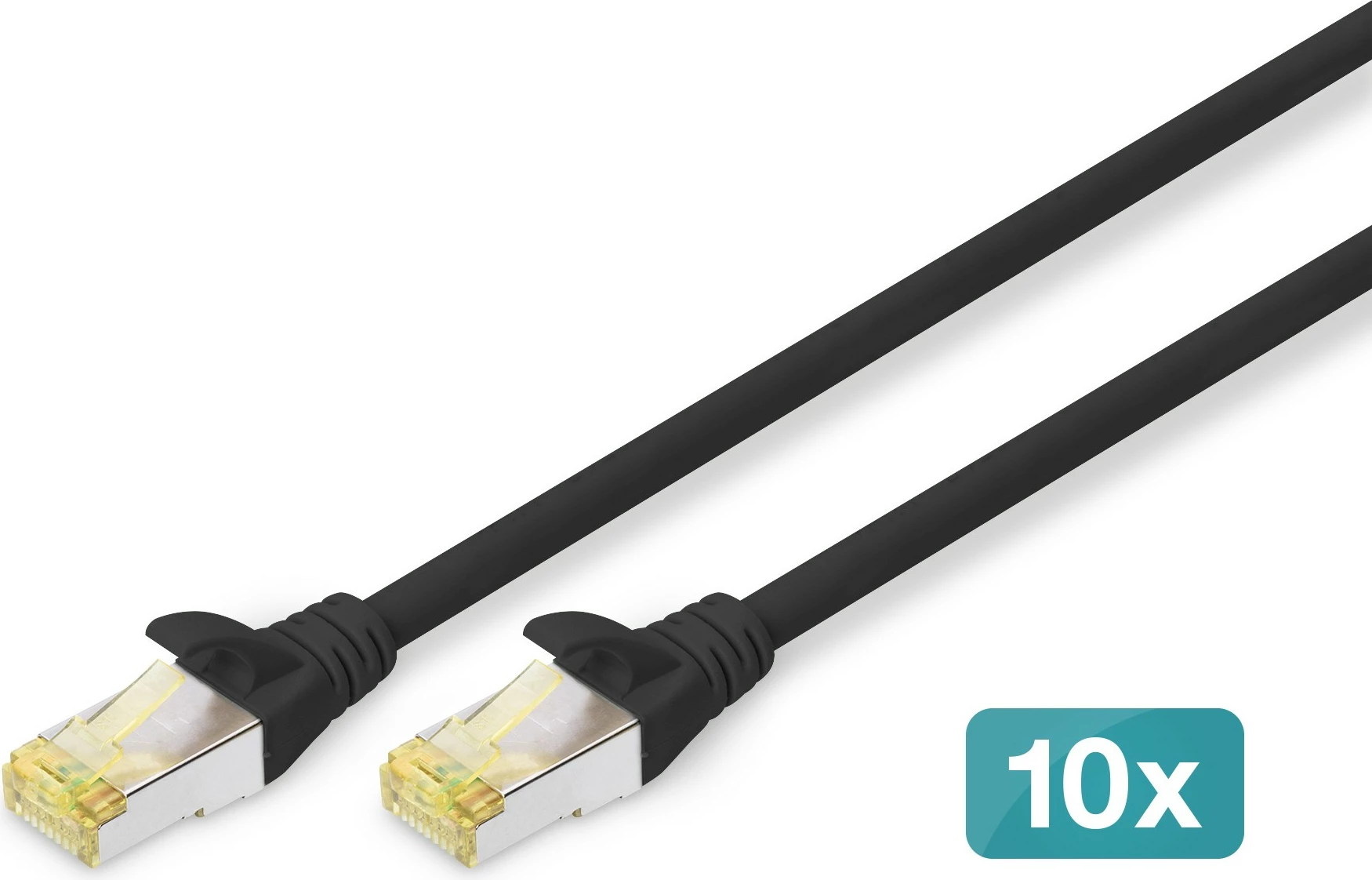 Kabllo rrjeti Digitus Cat6a S/FTP, 5m, set 10 copë, RJ-45, e zezë