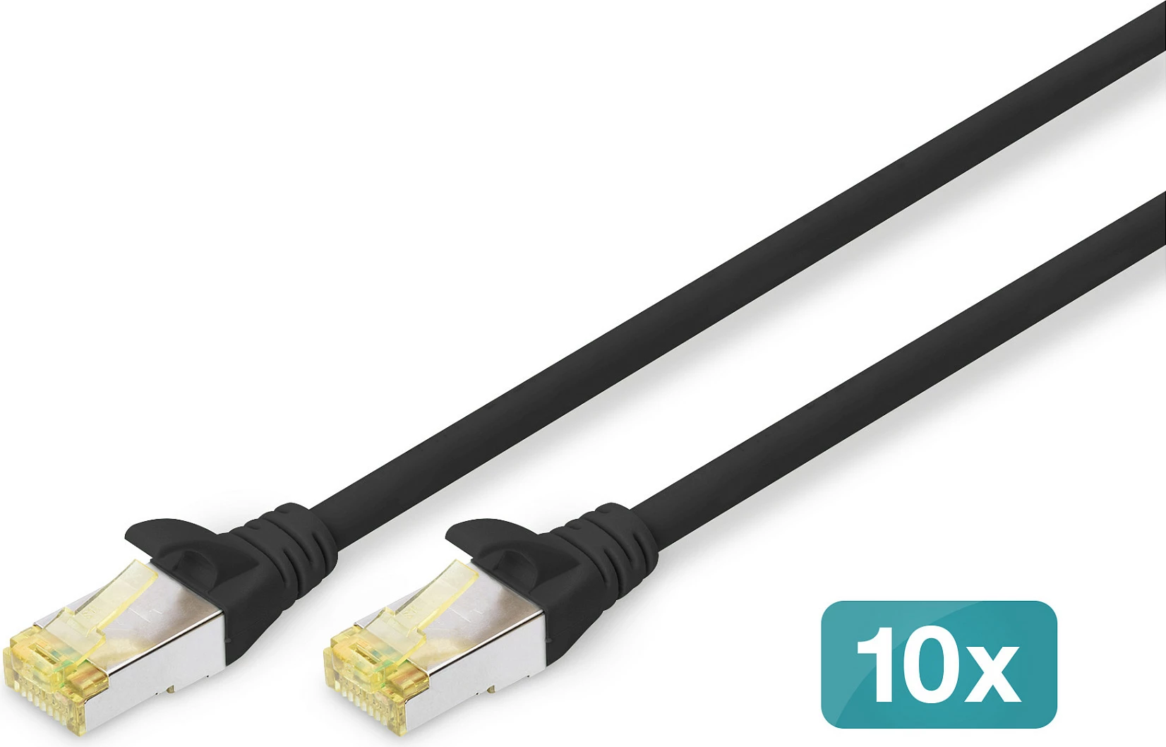 Kabllo rrjeti Digitus Cat6a S/FTP, 5m, set 10 copë, RJ-45, e zezë