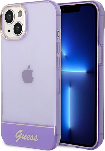 Mbështjellës Guess GUHCP14MHGCOU për iPhone 14 Plus 6.7", vjollcë, hardcase translucent
