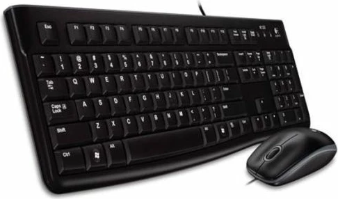 Set tastierë + Maus LOGITECH MK120 (920-002549), USB, i lidhur me kabllo, layout slloven, e zezë