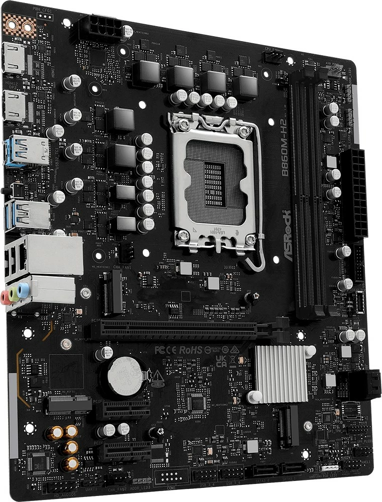 Pllakë amë ASRock B860M-H2, LGA 1851, micro ATX, DDR5, e zezë