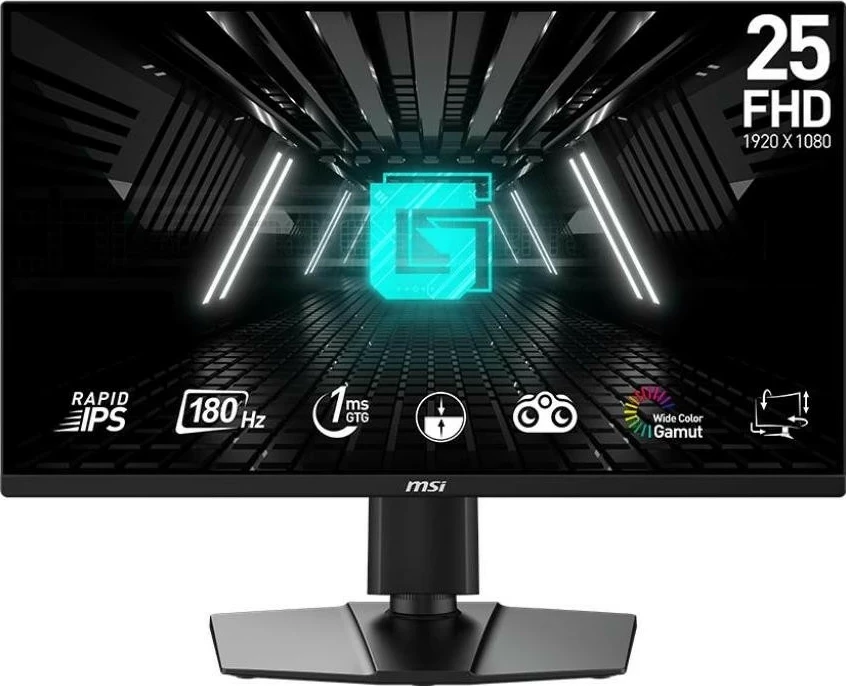 Monitor MSI G255PF E2, 24.5 inch, Rapid IPS, 180Hz, 1ms, Full HD, zi