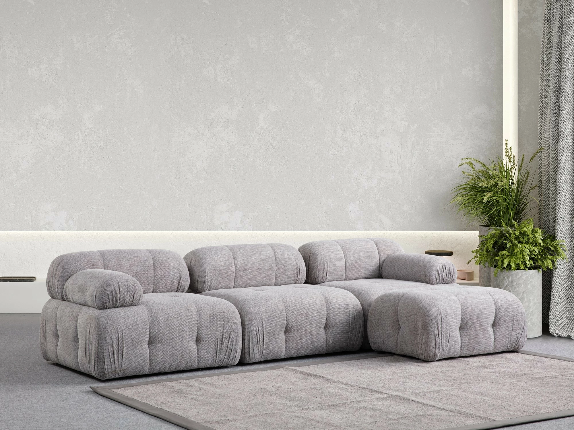 Kënd-sofë Atelier del Sofa, Petite 3, ngjyrë gri e çelët
