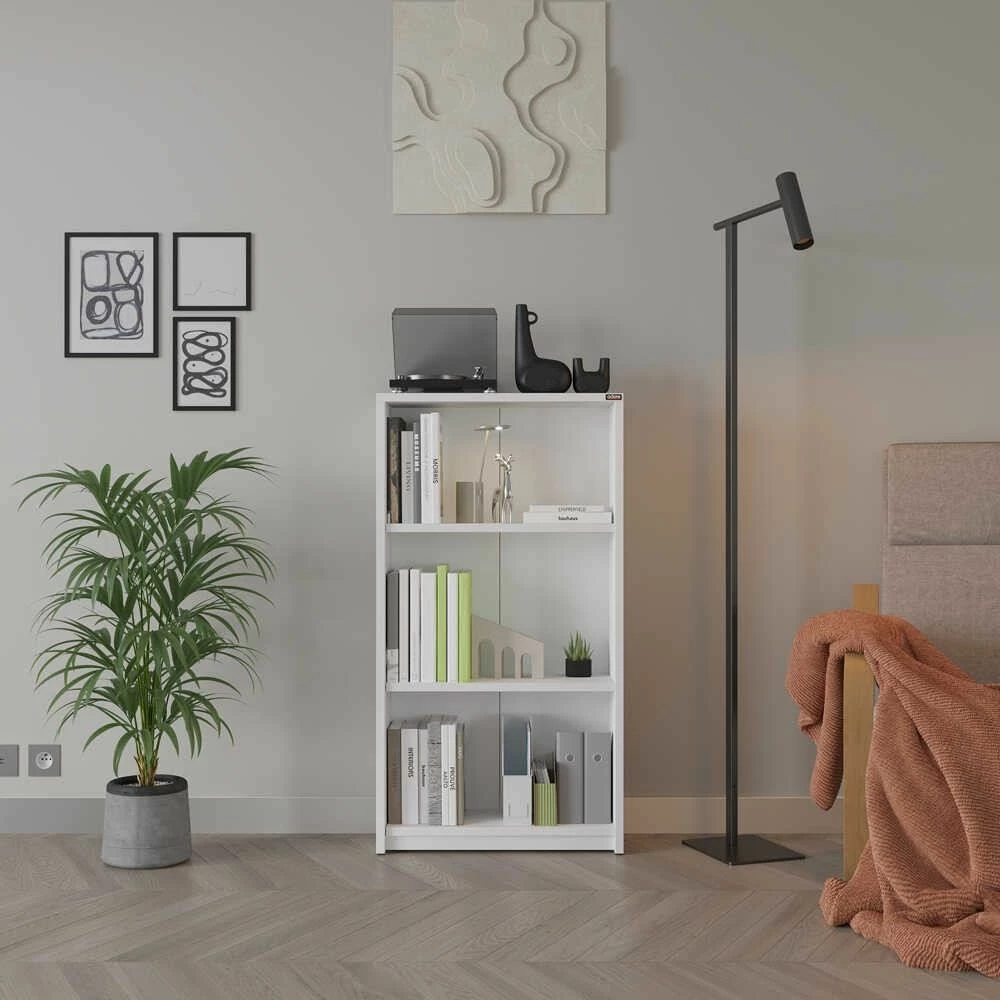 Raft librash Hanah Home, Ktp-130-Bb-1, i bardhë
