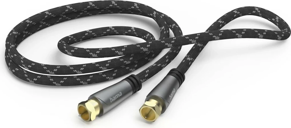 Kabllo antene Hama 1.5m, F-F, e bardhë, majat me ar