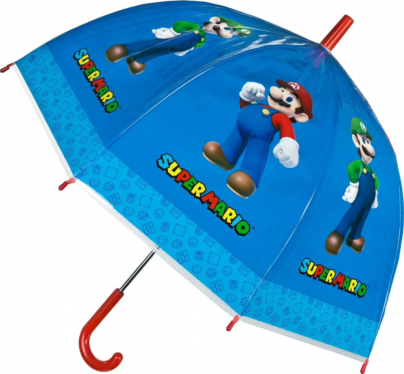 Çadër manuale fëmijësh, Kids Euroswan Super Mario SUMB7202, 46 cm, POE, blu