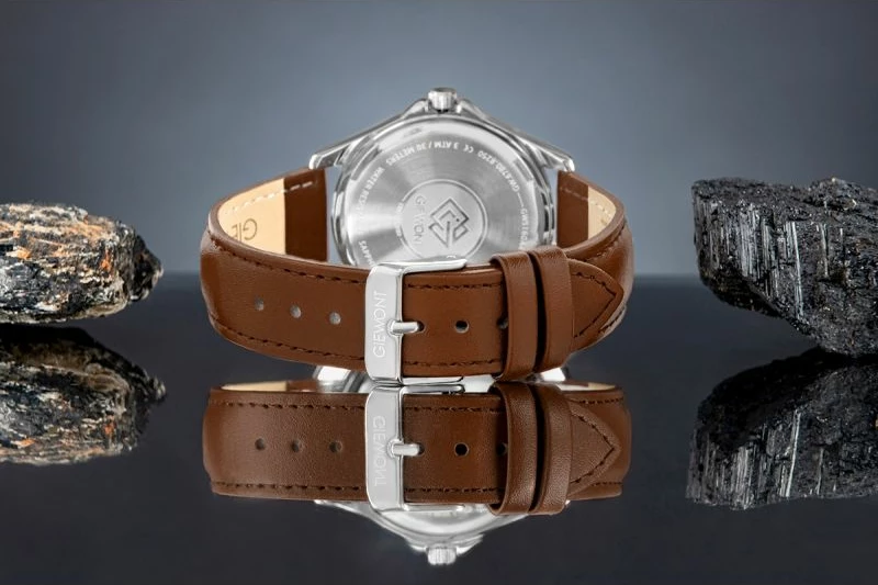 Orë dore meshkuj Giewont Elegance Sapphire GW5160-A4, kafe/blu