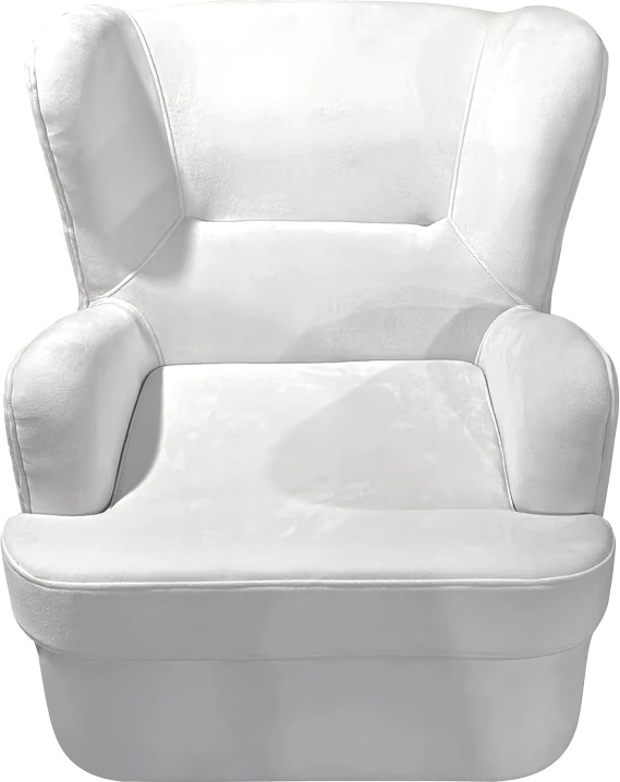 Fotel Regalo kadife, ngjyrë e bardhë, 75x88x85cm