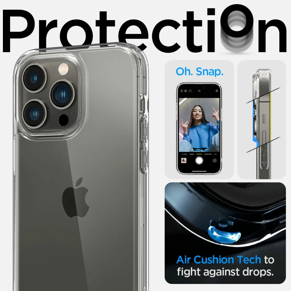 Mbështjellës Spigen Ultra Hybrid për iPhone 14 Pro Max, Transparent