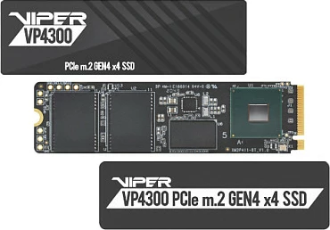 SSD i brendshëm Patriot Viper VP4300, M.2 NVMe PCIe 4.0, 2TB, 7400/6800 MB/s, e zezë