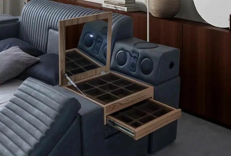 Krevat dopio me funksione të mençura, ngjyrë e zezë, Skye Decor