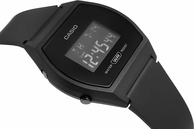 Orë dore digjitale Casio për femra, e zezë