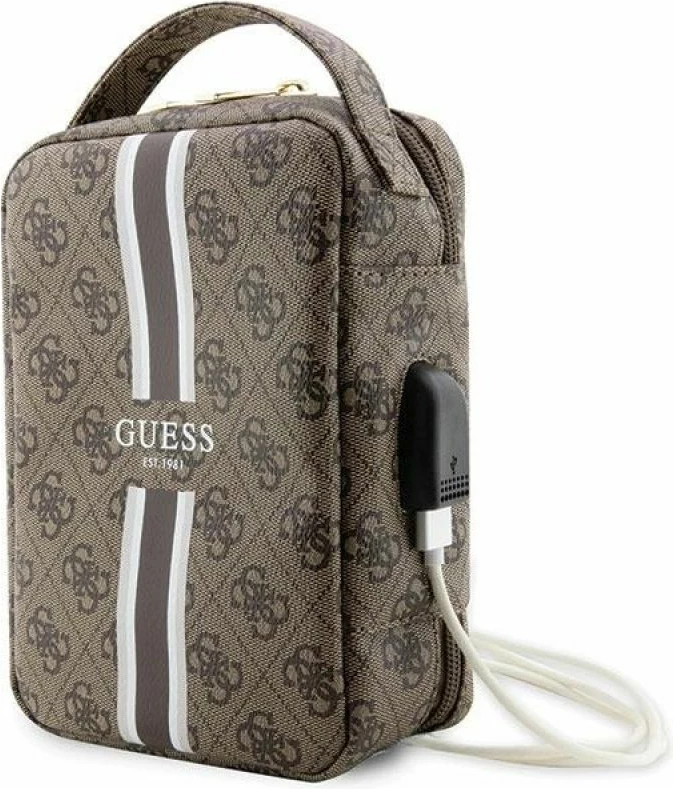 Çantë organizer Guess GUHBP4RPSW, kafe, 4G Printed Stripes