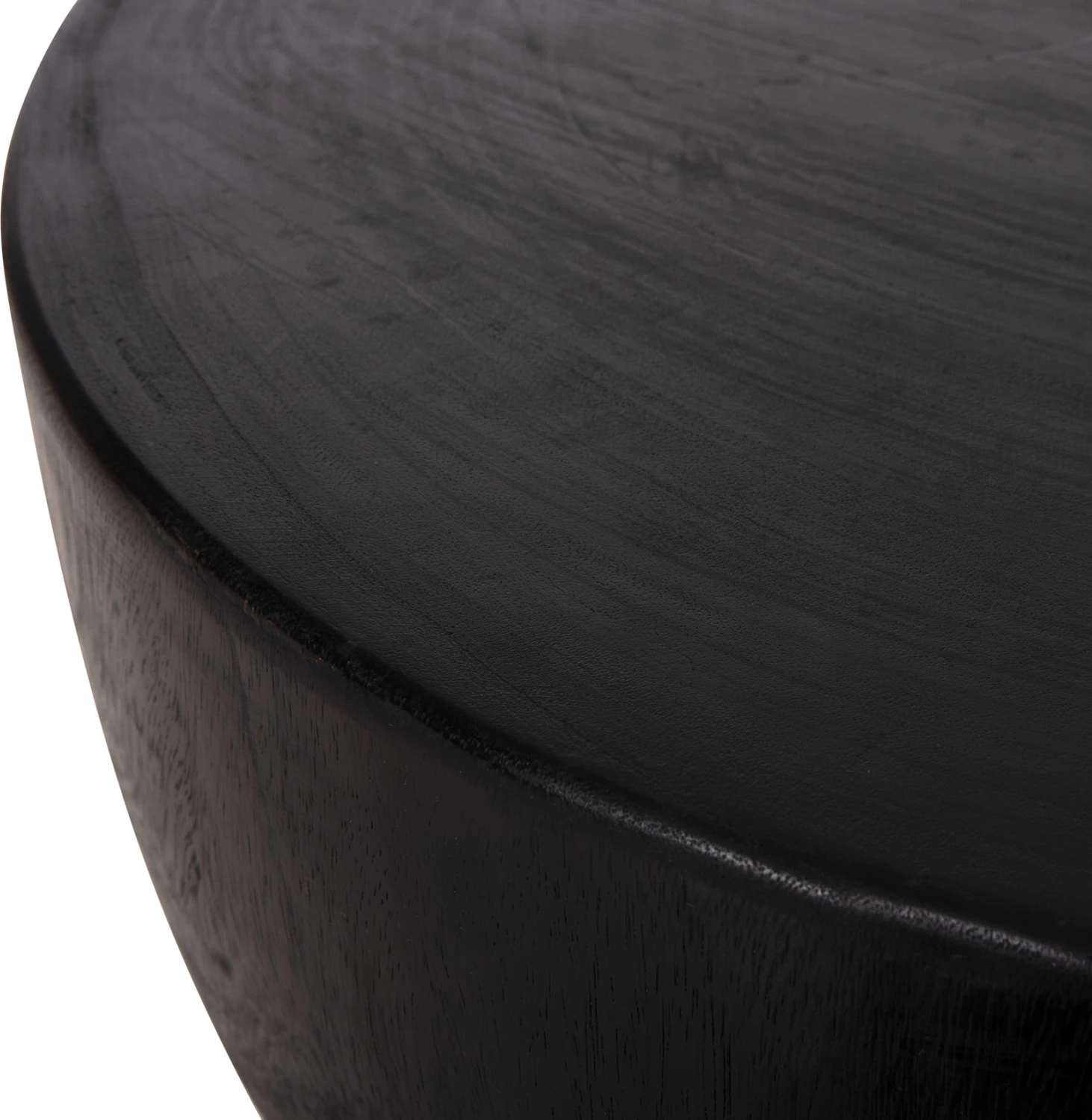 Tavolinë anësore POMPU, dru Suar i fortë, ngjyrë e zezë, FH9794.02, Φ58x34H cm