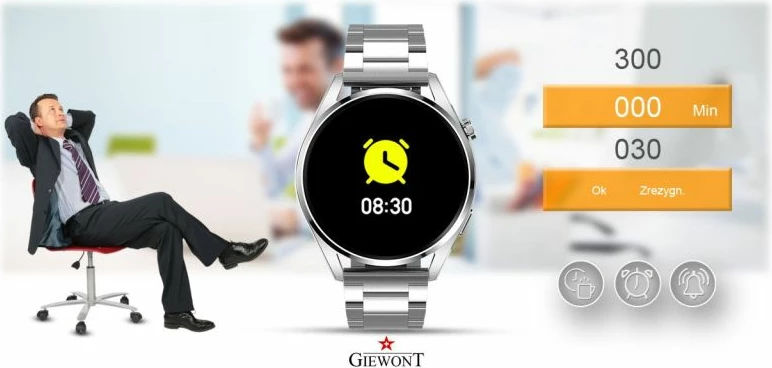 Smartwatch Giewont për meshkuj, argjendi