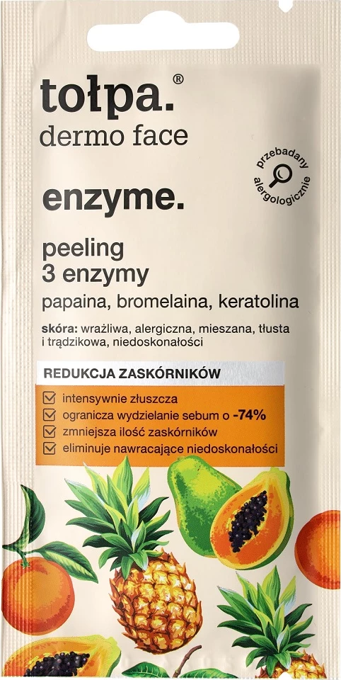 Peeling enzimatik për fytyrë Tołpa Dermo Face Enzyme Peeling 3 Enzymes për femra, 8ml