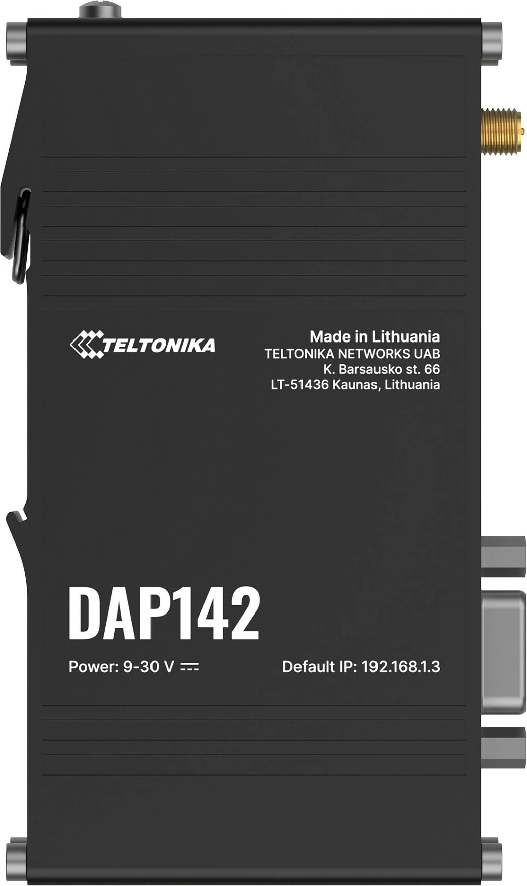 Pikë aksesi Wi‑Fi industrial Teltonika DAP142, 2.4GHz, 300Mbit/s, 2x LAN, PoE pasiv, e zezë